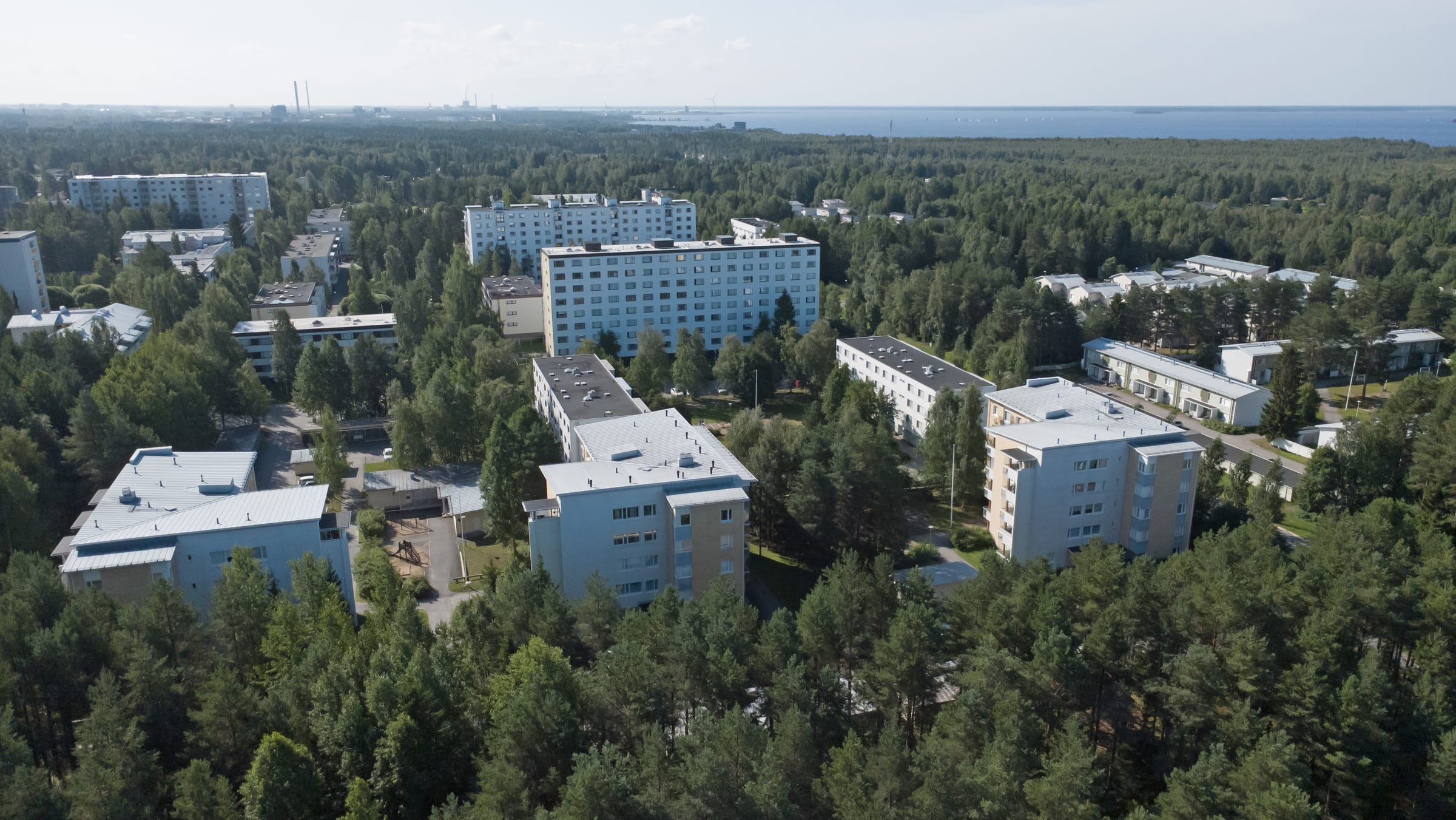 Ilmakuva Rajakylän lähiöstä Oulussa